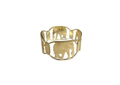 Gold Plated Animal CNC Elephant Bangle
